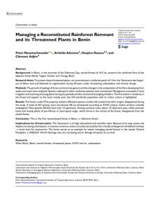 Managing a Reconstituted Rainforest Remnant and its Threatened Plants in Benin