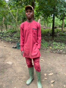 Samuel Peters Taiwo after the day's work at the Olokemeji Reforestation Nursery.